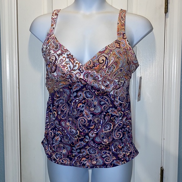 Lands End Bathing suit Tankini NEW WITH TAGS size 14 DD - Picture 2 of 10